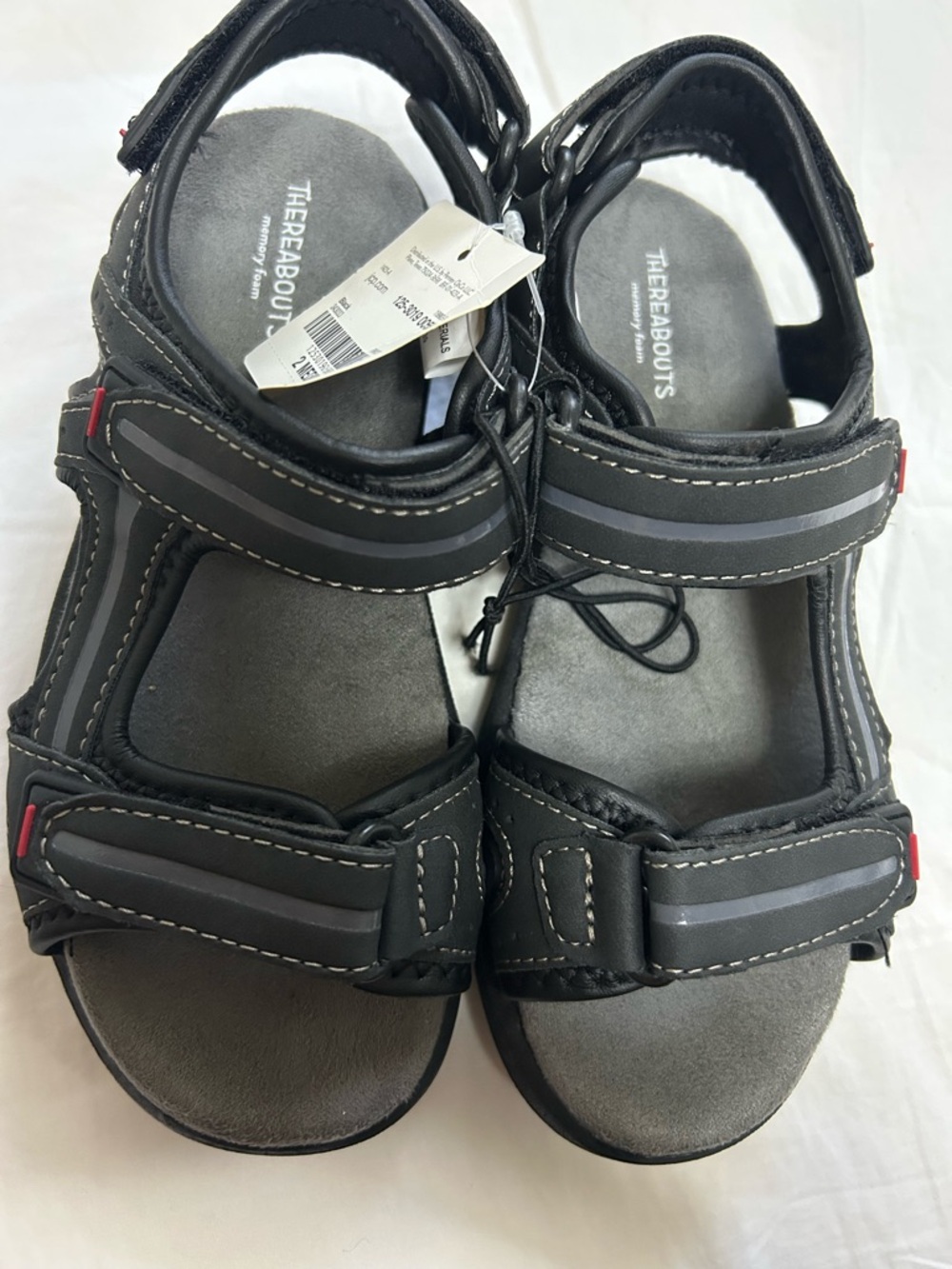 Thereabouts Kids' Black Sport Sandals - Adjustable Comfort Straps